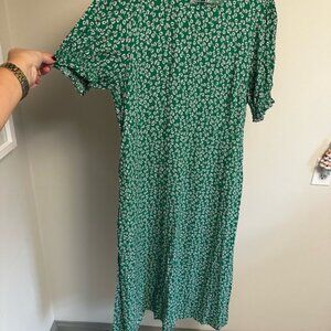 Boden Green and White Midi Dress